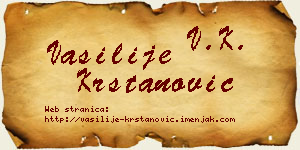 Vasilije Krstanović vizit kartica
